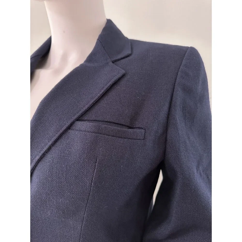 70s Vintage Cross Country Fashions Petite Navy Blue Blazer Suit Jacket size 7/8 - Picture 7 of 9